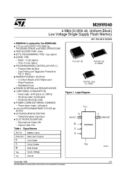 Datasheet M29W040-120NZ1TR manufacturer STMicroelectronics