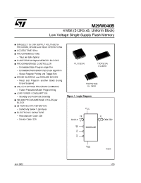 Datasheet M29W040B-70 manufacturer STMicroelectronics