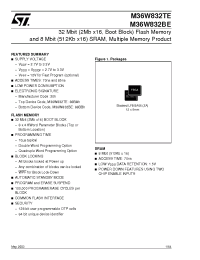 Datasheet M36W832Be85ZA1S manufacturer STMicroelectronics