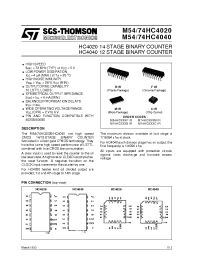 Datasheet M54HC4020 manufacturer STMicroelectronics
