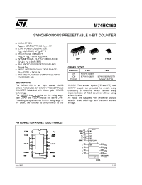 Datasheet M74HC163RM13TR manufacturer STMicroelectronics