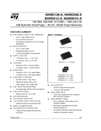 Datasheet NAND128R3A0BV1T manufacturer STMicroelectronics