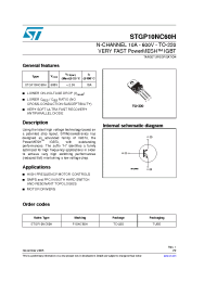 Datasheet P10NC60H manufacturer STMicroelectronics