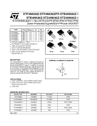 Datasheet P4NK60ZFP manufacturer STMicroelectronics
