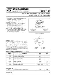 Datasheet SD1541-01 manufacturer STMicroelectronics