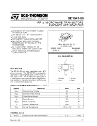 Datasheet SD1541-09 manufacturer STMicroelectronics