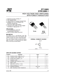 Datasheet ST13005 manufacturer STMicroelectronics