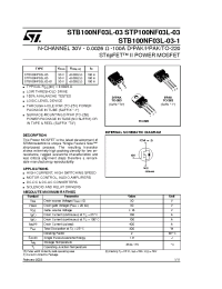 Datasheet STB100NF03L-03-1 manufacturer STMicroelectronics