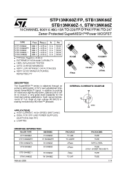 Datasheet STB13NK60 manufacturer STMicroelectronics