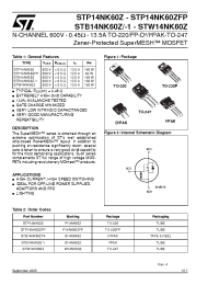 Datasheet STB14NK60ZT4 manufacturer STMicroelectronics