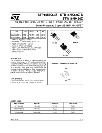 Datasheet STB16NK60Z-S manufacturer STMicroelectronics