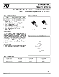 Datasheet STB16NK65Z-S manufacturer STMicroelectronics