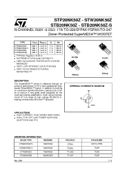 Datasheet STB20NK50Z manufacturer STMicroelectronics