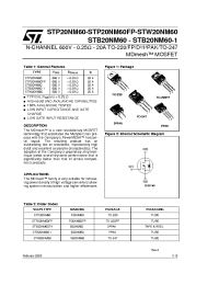 Datasheet STB20NM60T4 manufacturer STMicroelectronics