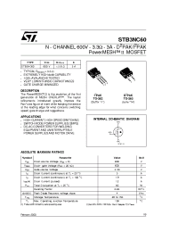 Datasheet STB3NC60 manufacturer STMicroelectronics