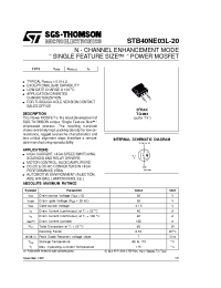 Datasheet STB40NE03L-20 manufacturer STMicroelectronics