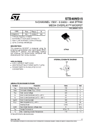 Datasheet STB40NS15 manufacturer STMicroelectronics