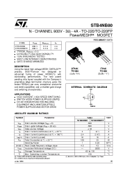 Datasheet STB4NB80 manufacturer STMicroelectronics