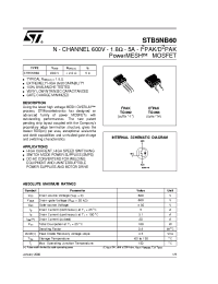 Datasheet STB5NB60-1 manufacturer STMicroelectronics