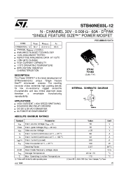 Datasheet STB60NE03L-12 manufacturer STMicroelectronics