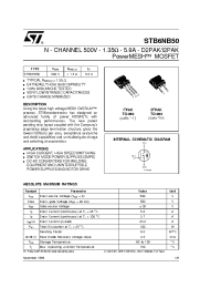 Datasheet STB6NB50 manufacturer STMicroelectronics