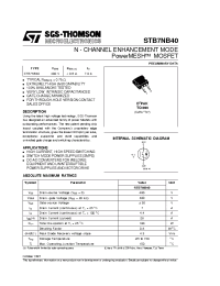 Datasheet STB7NB40 manufacturer STMicroelectronics