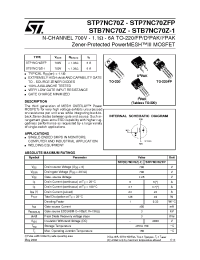 Datasheet STB7NC70Z manufacturer STMicroelectronics