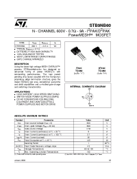 Datasheet STB9NB60-1 manufacturer STMicroelectronics
