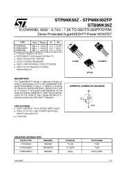Datasheet STB9NK50Z manufacturer STMicroelectronics