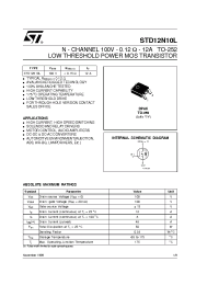 Datasheet STD12N10L manufacturer STMicroelectronics