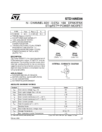 Datasheet STD16NE06 manufacturer STMicroelectronics