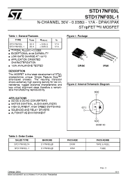 Datasheet STD17NF03L-1 manufacturer STMicroelectronics