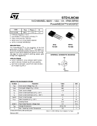 Datasheet STD1LNC60 manufacturer STMicroelectronics