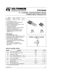 Datasheet STD1NA60 manufacturer STMicroelectronics