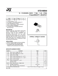 Datasheet STD1NB50 manufacturer STMicroelectronics