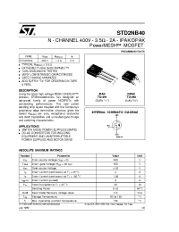 Datasheet STD2NB40 manufacturer STMicroelectronics