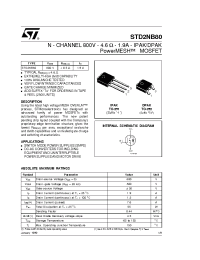 Datasheet STD2NB80 manufacturer STMicroelectronics