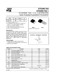 Datasheet STD2NC70Z manufacturer STMicroelectronics