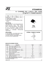 Datasheet STD30NF03L manufacturer STMicroelectronics