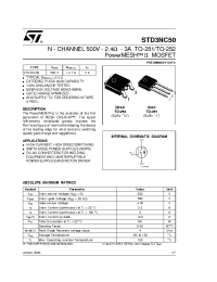 Datasheet STD3NC50 manufacturer STMicroelectronics