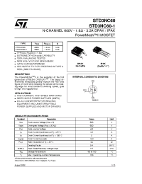 Datasheet STD3NC60 manufacturer STMicroelectronics