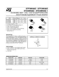 Datasheet STD3NK80Z manufacturer STMicroelectronics