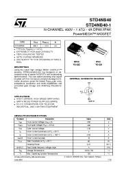 Datasheet STD4NB40 manufacturer STMicroelectronics