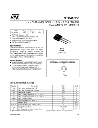 Datasheet STD4NC50 manufacturer STMicroelectronics