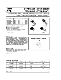 Datasheet STD4NK80Z-1 manufacturer STMicroelectronics