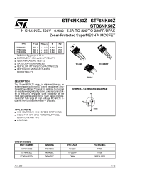 Datasheet STF6NK50Z manufacturer STMicroelectronics