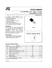 Datasheet STGW12NB60H manufacturer STMicroelectronics