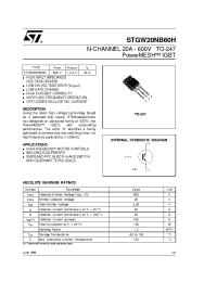 Datasheet STGW20NB60H manufacturer STMicroelectronics
