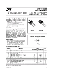 Datasheet STP10NB50 manufacturer STMicroelectronics