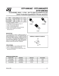Datasheet STP10NK80ZFP manufacturer STMicroelectronics
